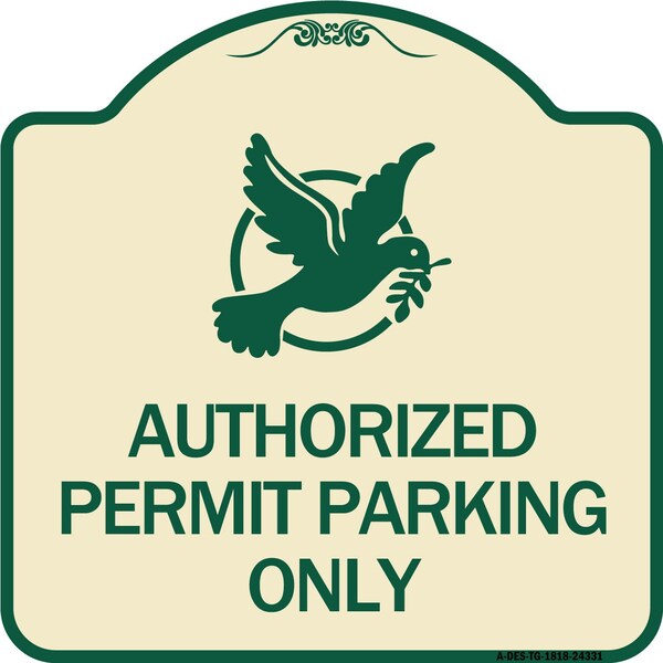 Authorized Church Parking W/ Graphic Heavy-Gauge Aluminum Sign, 18" x 18", TG-1818-24331